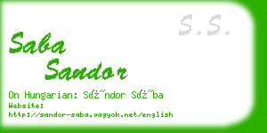 saba sandor business card